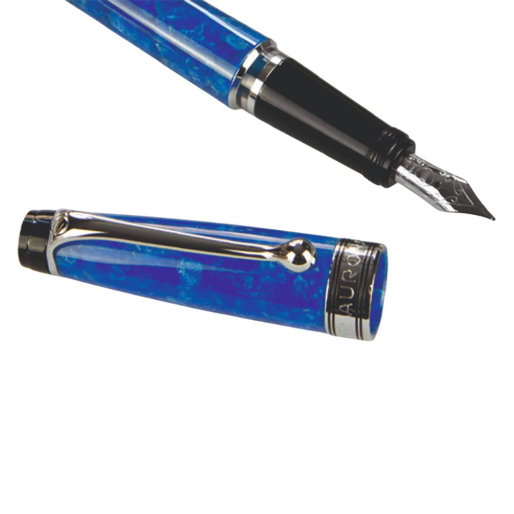 Перьевая ручка Aurora Mini Acqua Blue CT, перо — F, в подарочной коробке