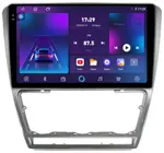 Магнитола для Skoda Octavia A5 2004-2013 (рамка серебро) - Parafar PF005SU2K на Android 13, Быстрая, QLED+2K, CarPlay, 4G SIM-слот