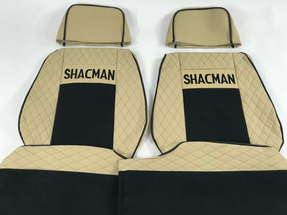 Чехлы Премиум стеганные кожа + аликанте вышивка SHACMAN X3000 SH01 Польша