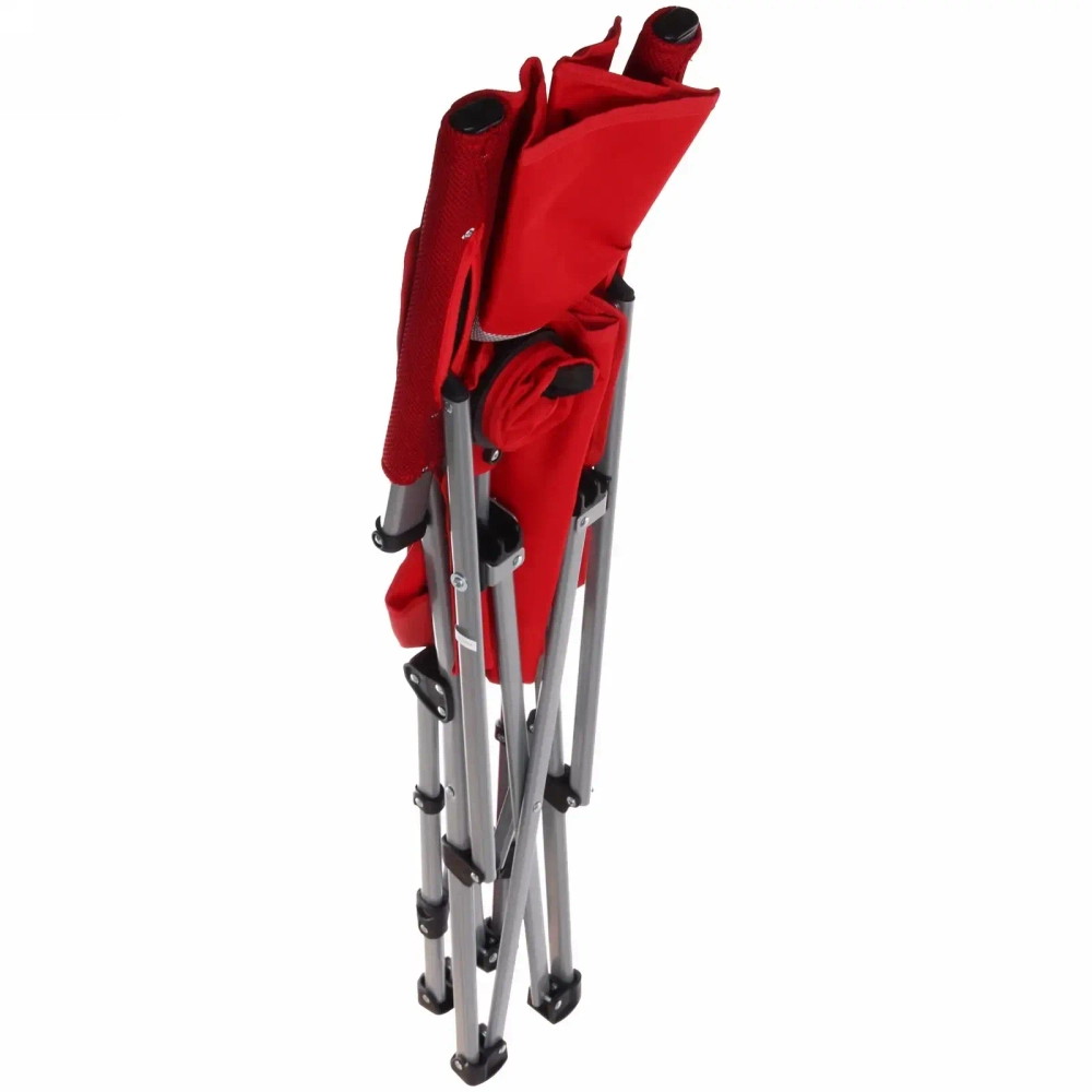 Кресло складное с подлокотниками до 120кг 55*52*94 см красное