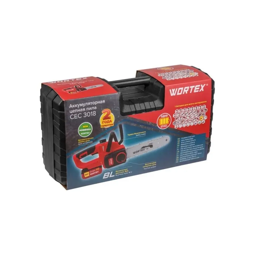 Аккумуляторная пила цепная CEC 3018 WORTEX 0333224