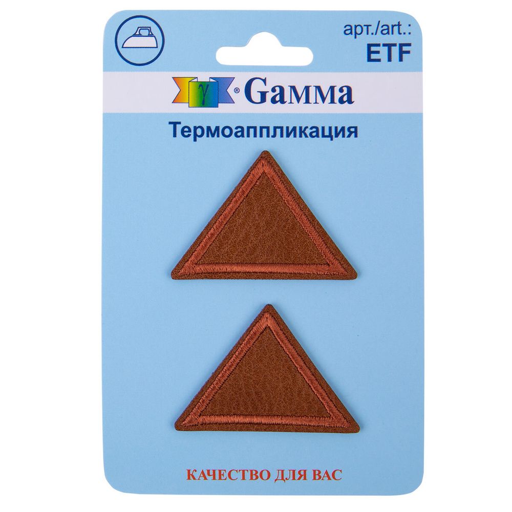 Аппликация термоклеевая "Треугольники" 3.8х2.6 см, 2 шт, 02-429, Gamma ETF