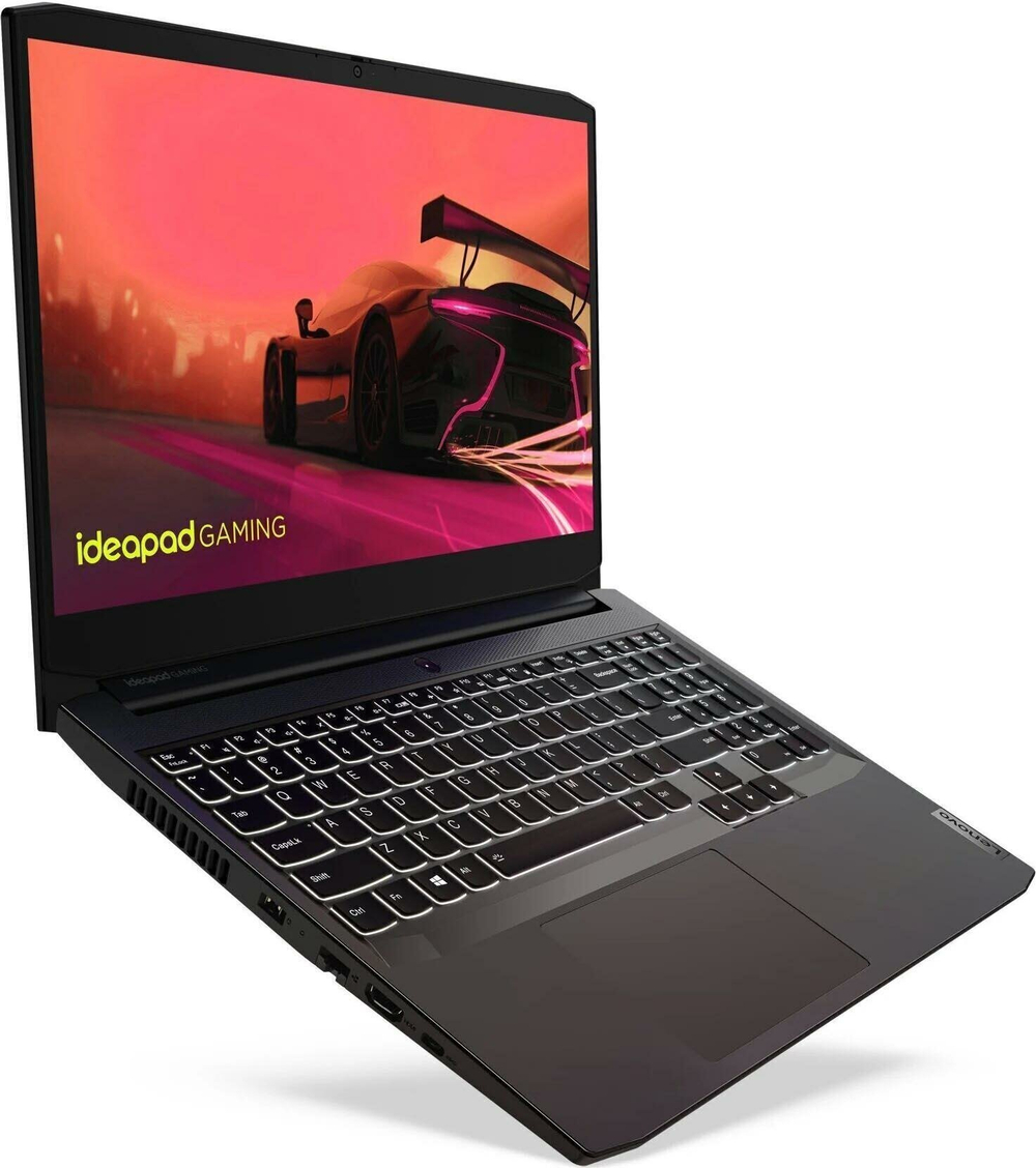 Ноутбук Lenovo ideapad Gaming 3-15ACH6. Производитель CPU: AMD, Линейка CPU: Ryzen 5, CPU: Ryzen 5 5600H, RAM: 8Gb, SSD: 512Gb, GPU: Nvidia RTX3060 6Gb, Диагональ: 15.6", Разрешение: 1920*1080, Тип экрана: IPS 120hz, OS: DOS, BackLight: RGB, Цвет: чёрный