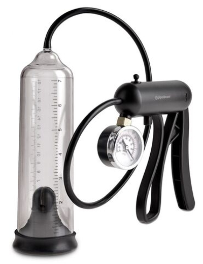 Вакуумная мужская помпа с датчиком давления Pro-Gauge Power Pump (Цвет: прозрачный)