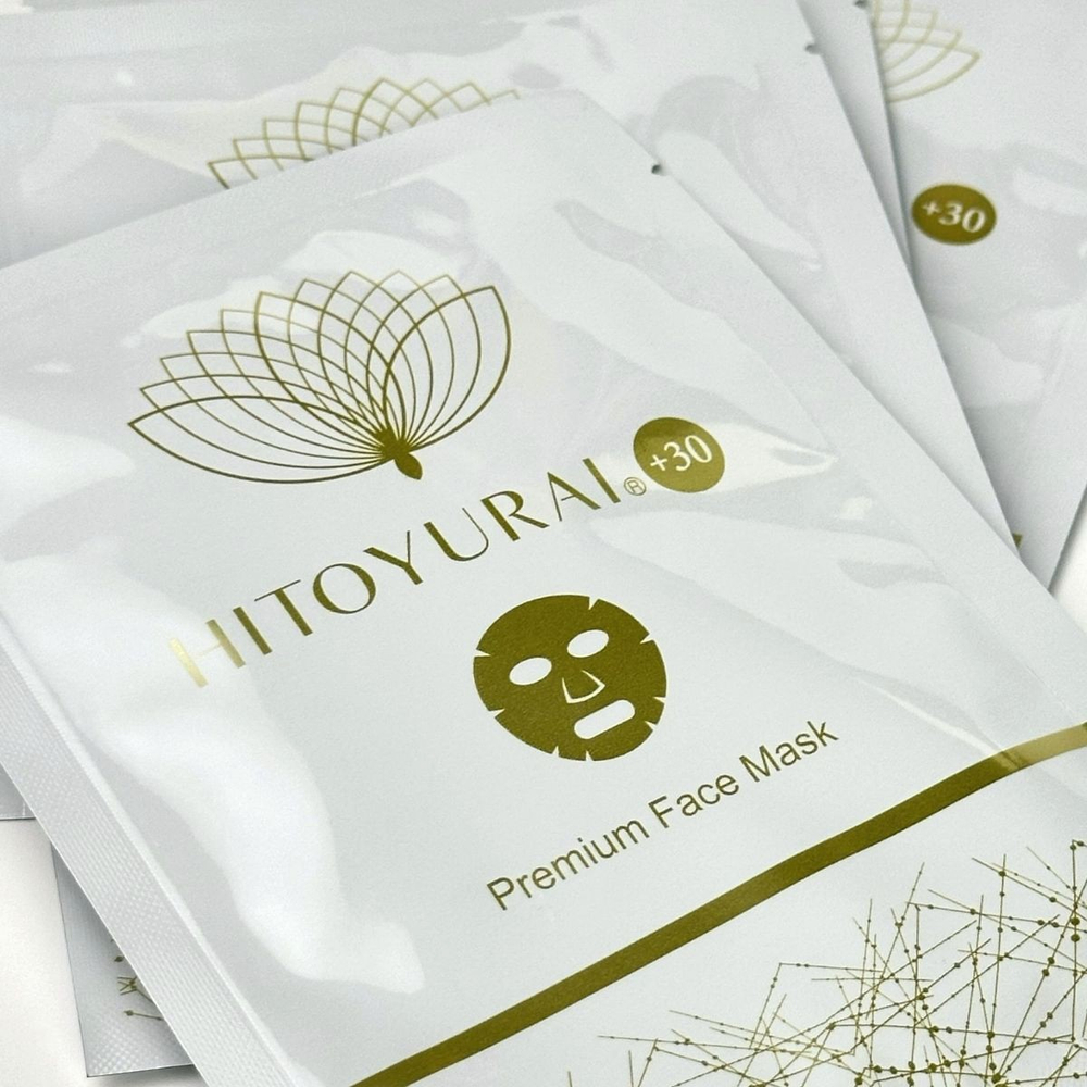 Омолаживающая маска с фуллеренами и пептидами HITOYURAI +30 Premium Face Mask