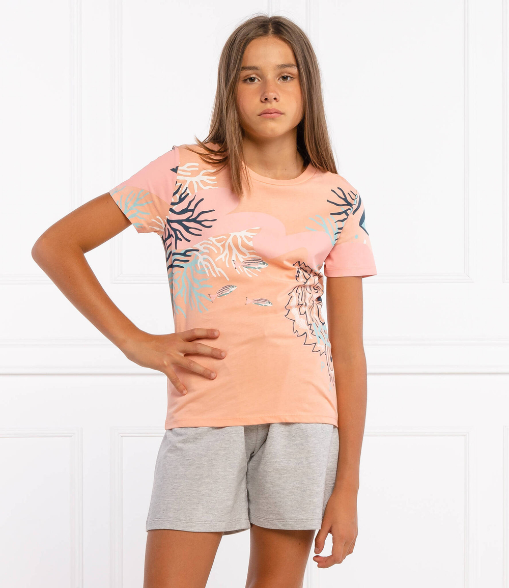 футболка KENZO KIDS - персиковый(K15092)