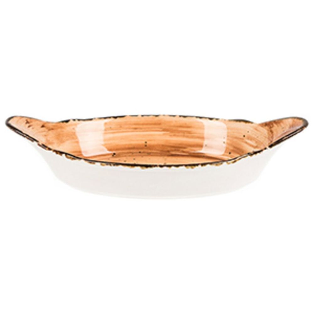 Блюдо овальное 22*11,5 см h3,2 см 150 мл с ручками Organica Sand P.L. Proff Cuisine [6]