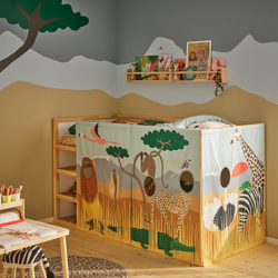 IKEA KURA  (ИКЕА КУРА)  -  Штора для кровати - разноцветная/животные саванны