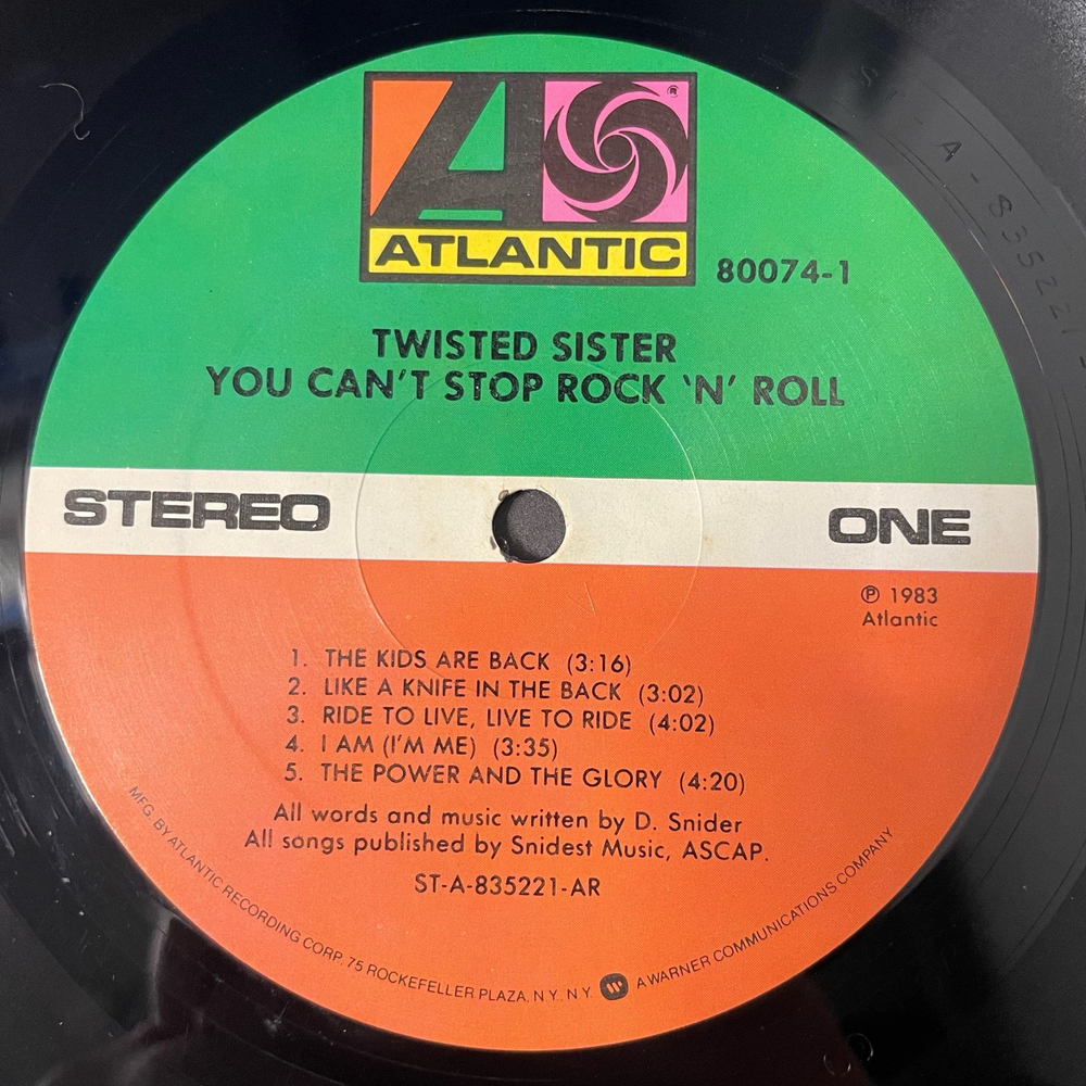 Винтажная виниловая пластинка LP Twisted Sister, You Can't Stop Rock 'N' Roll (США 1983)