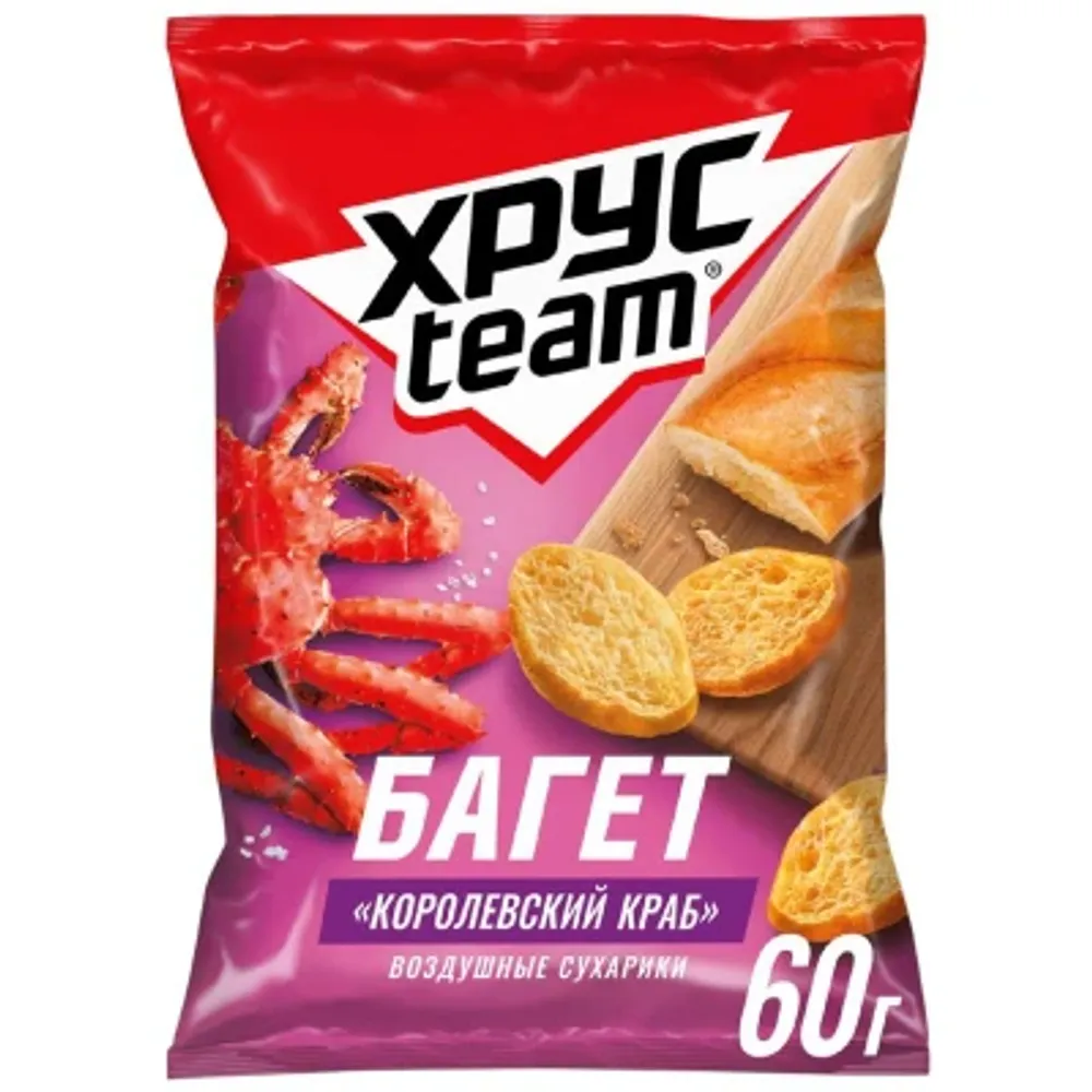 Багет "Хрустим" со вкусом королевский краб 60г/90/130