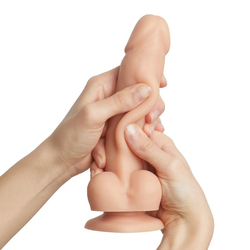 Фаллоимитатор Strap-On-Me Realistic Dildo с подвижной кожей, ванильный XL, 19 см