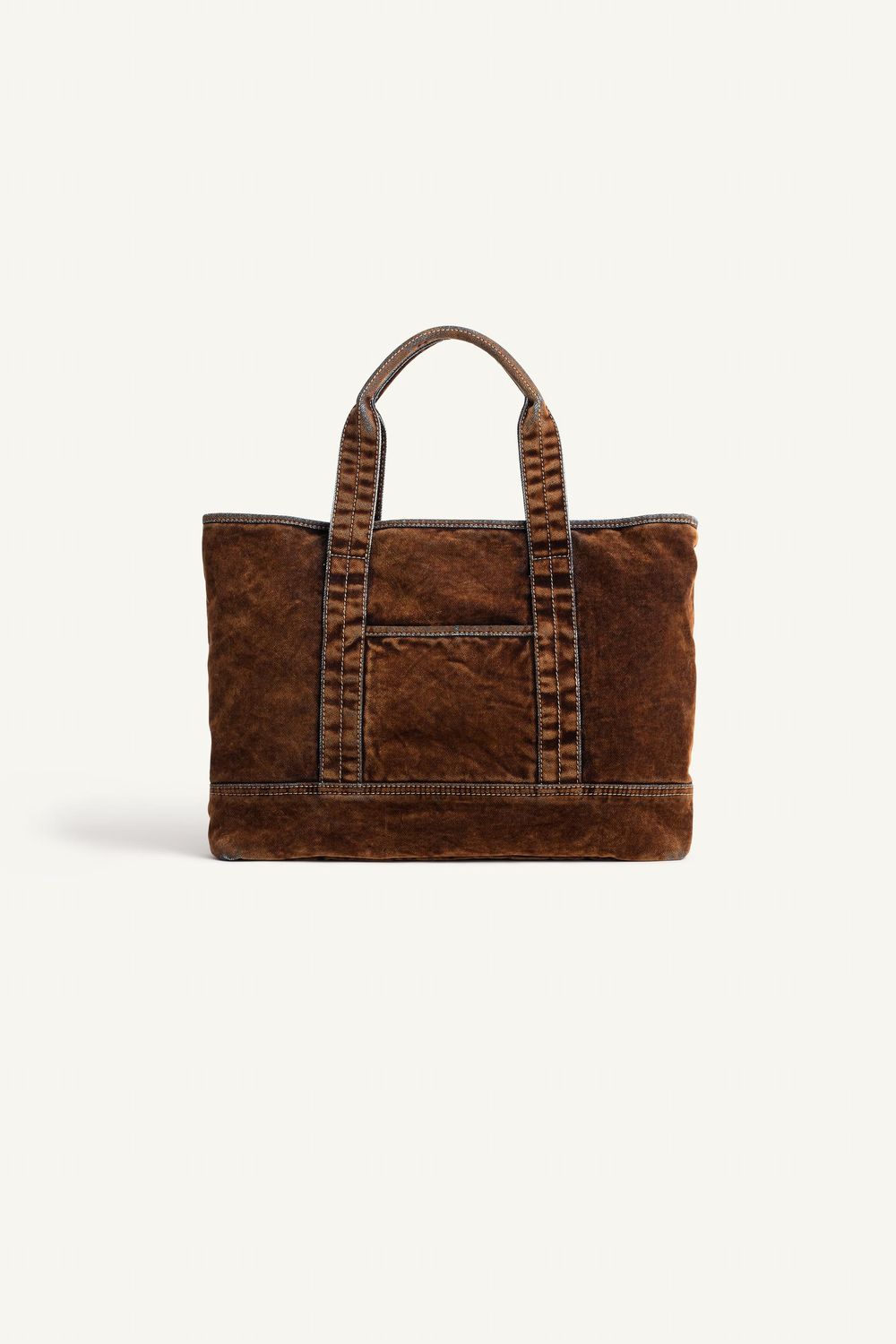 ZARA СУМКА-ТОУТ - LIMITED EDITION, КОРИЧНЕВЫЙ