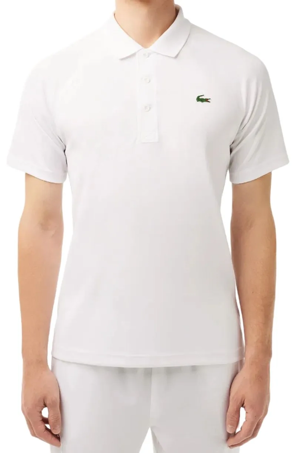 Мужское теннисное поло Lacoste SPORT Breathable Run-Resistant Interlock - белый