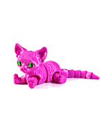 Подвижный шарнирный котёнок "Сфинкс", игрушка антистресс, розовый, 15.5см, 3Д печать