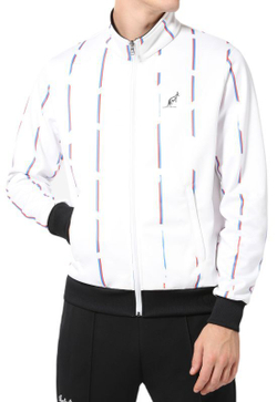 Мужской теннисный костюм Australian Double Jumpsuit With Stripes - bianco