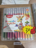 Фломастеры "Жирафик" 24цв. трехгранные 17*1*1 см D-608B-3369 (Комплект 12шт.)