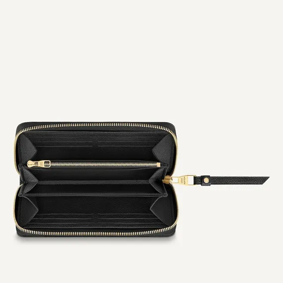 Кошелек женский Louis Vuitton Zippy черный/бежевый