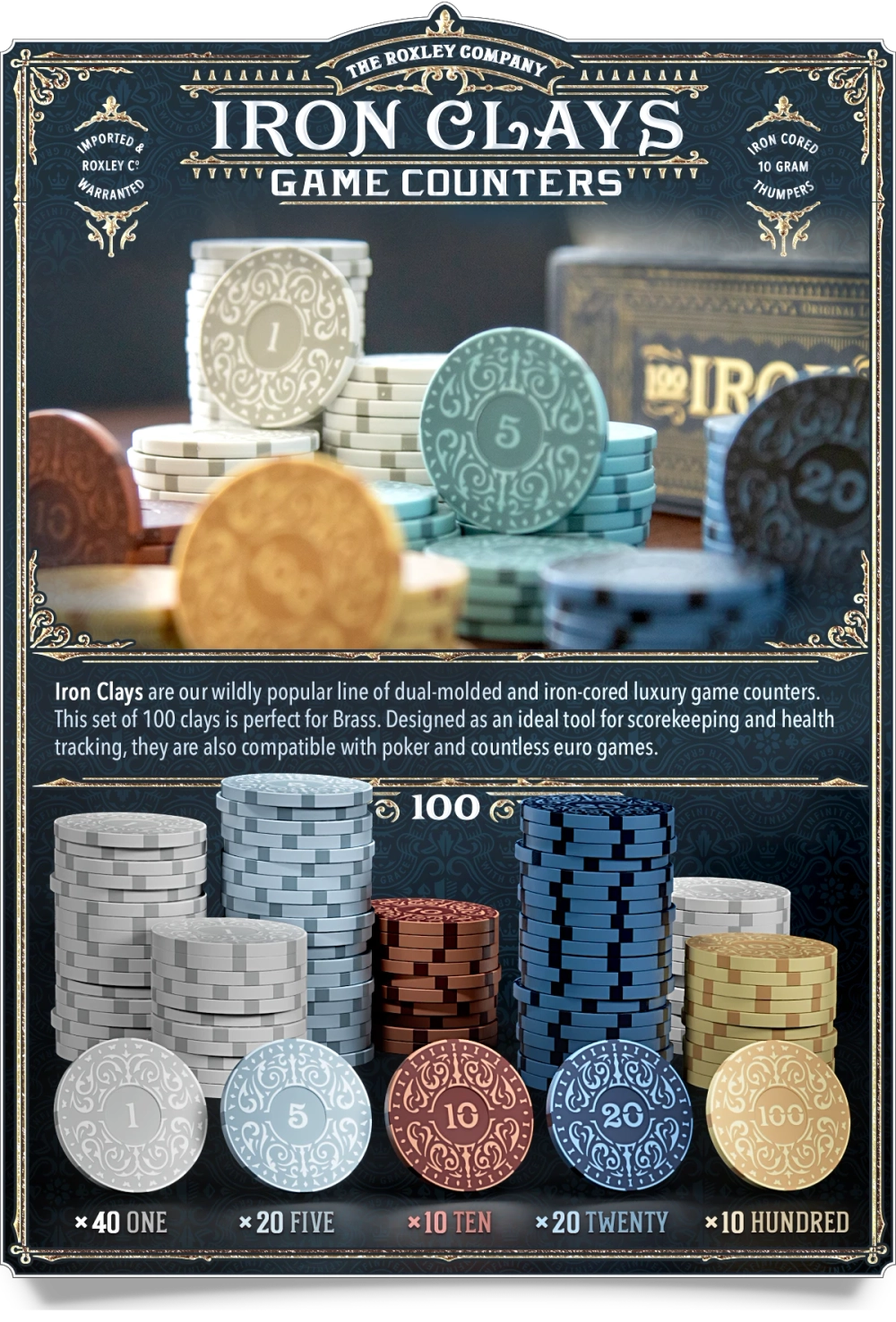 Набор фишек Iron Clays 100. Предзаказ