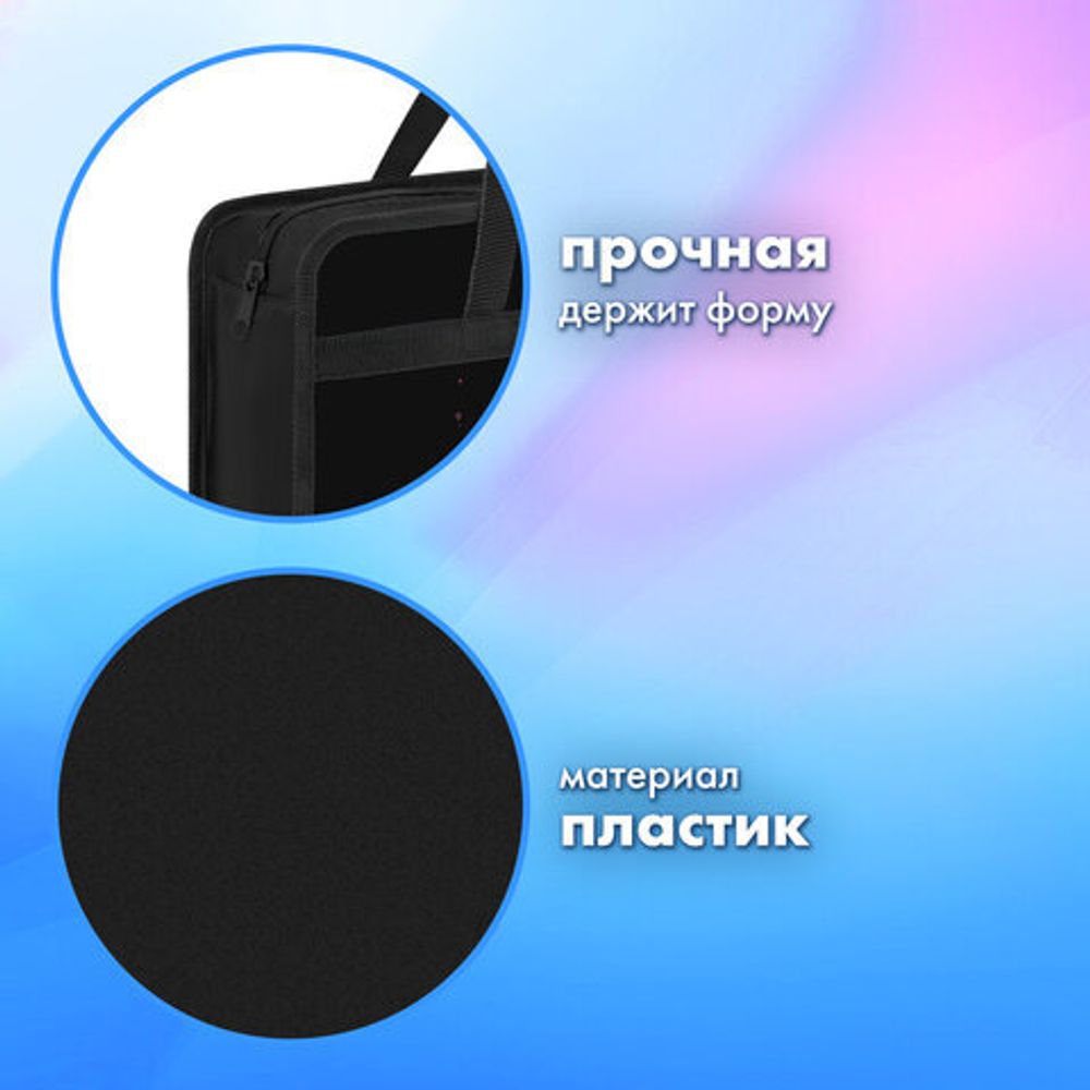 Папка на молнии с ручками BRAUBERG А4, 1 отделение, пластик, 80 мм, "Butterfly catcher", 272165