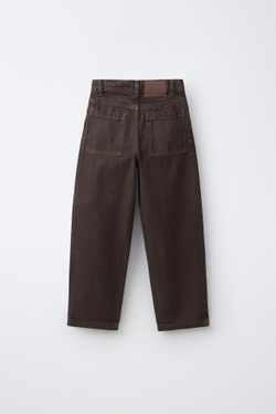ZARA ДЖИНСЫ BAGGY RELAXED, КОРИЧНЕВЫЙ