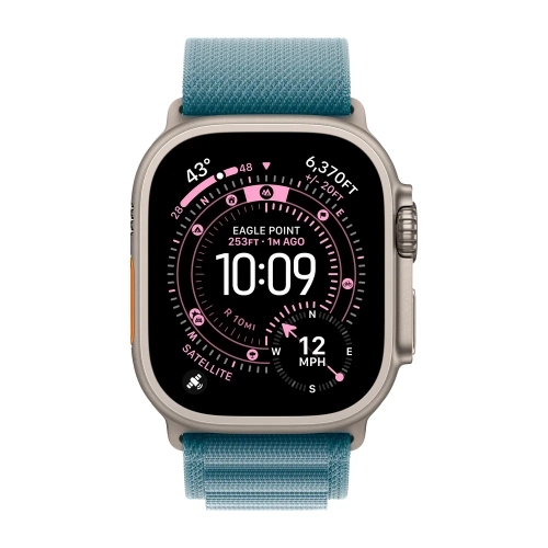 Умные часы Apple Watch Ultra 3 (2025) GPS + Cellular, 49mm, Natural Titanium Case with Light Blue Alpine Loop, S