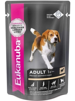 EUK Dog пауч 100г*6шт Для собак (Говядина, курица, ягненок)