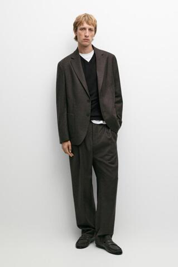 Massimo Dutti Костюмные брюки из 100% шерсти, коричневый