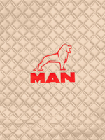 Ковры MAN TGX (автомат, механика) (экокожа, бежевый, бежевый кант, красная вышивка)
