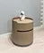 Прикроватная тумбочка 4165 с двумя ящиками, оливково-серая экокожа