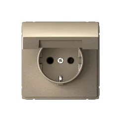 Розетка с крышкой Systeme Electric ArtGallery Шампань, самозажимные клеммы GAL000546S