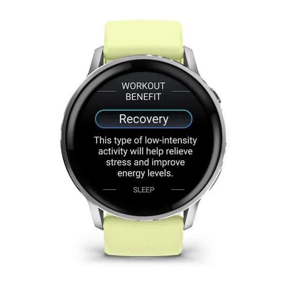 Garmin Venu 4 45 мм серебристые смарт-часы с цитроновым силиконовым ремешком
