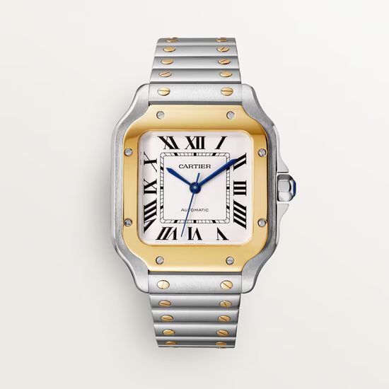 Часы Cartier Santos de Cartier в стальном корпусе с желтым золотом