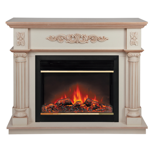 Каминокомплект Real Flame Silvia 26 WT-619B с очагом Moonblaze Deluxe Brass