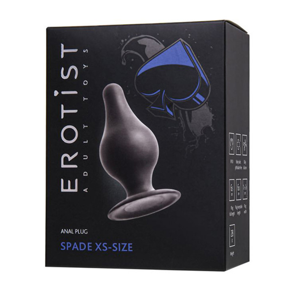 Черная анальная втулка 6,5см Erotist Toys Anal Plug Spade Size XS