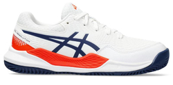 детские Кроссовки теннисные Asics Gel-Resolution 9 GS Clay - white/blue expanse
