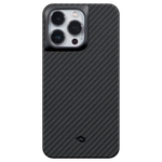 Чехол из арамидного волокна с поддержкой MagSafe PITAKA MagEZ Case Pro 3 1500D для iPhone 14 Pro Max, Black / Grey Twill (Cаржевое переплетение)