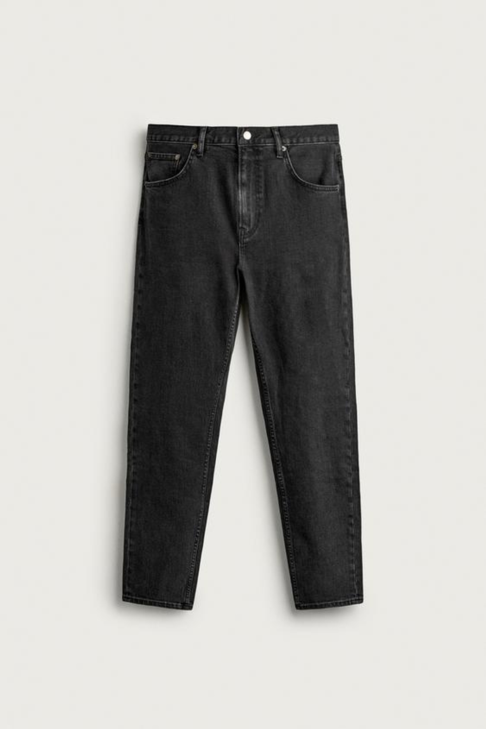 ZARA УКОРОЧЕННЫЕ ДЖИНСЫ SLIM FIT, ЧЕРНЫЙ