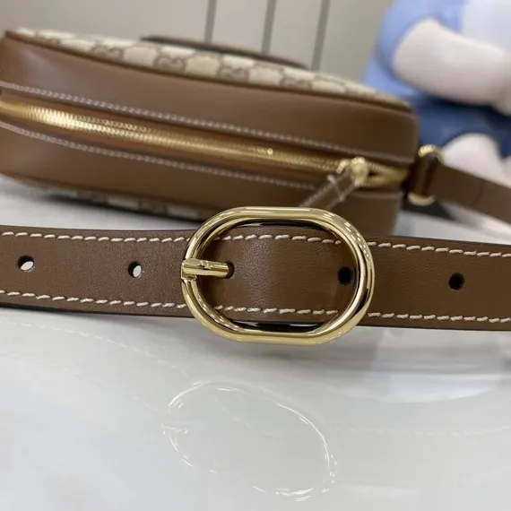 Мини-сумка через плечо Gucci Blondie, коричневый