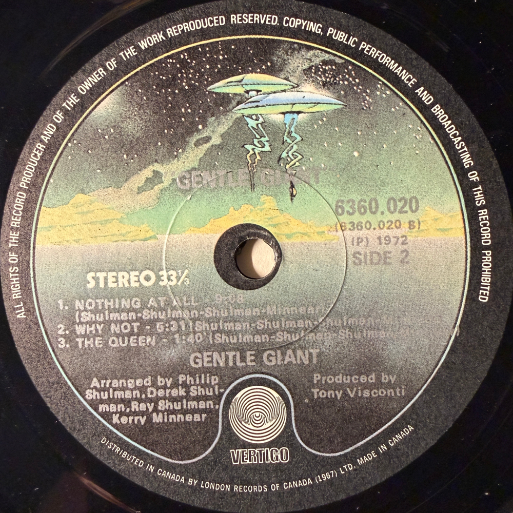 Gentle Giant ‎– Gentle Giant (Канада 1972г.) Т