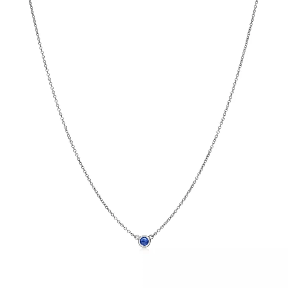 Подвеска из платины с синим сапфиром, Tiffany 💠 Yard - В наличии