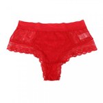 Трусики бразилиана Floral Lace, красные, XS-S