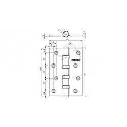 Петля универсальная 4B 100*70*2.5 AC (медь)