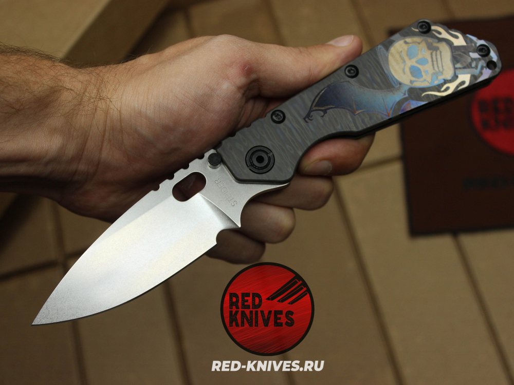 Нож Strider SMF - рукоять титан с гравировкой RK/Н4