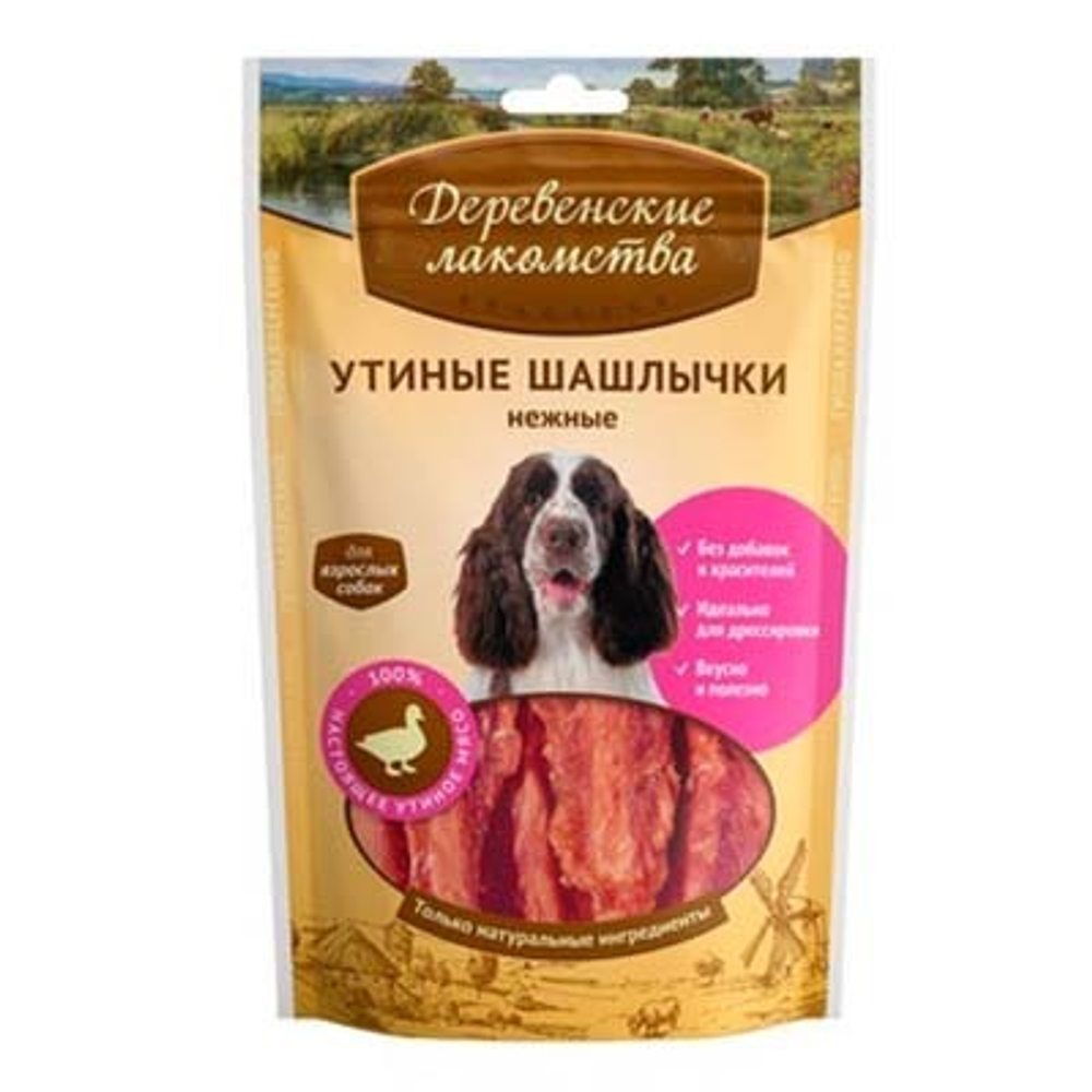 Деревенские Лакомства д/собак Утиные шашлычки, 90гр