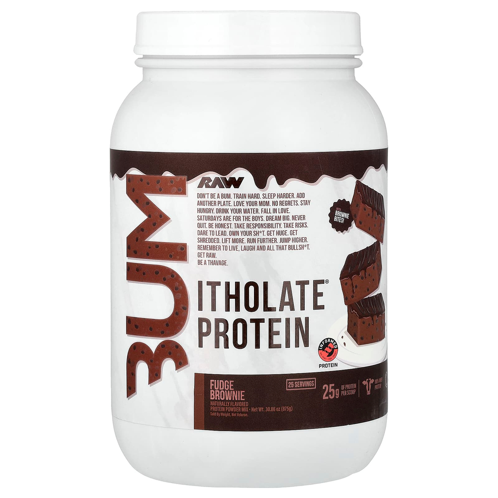 Raw Nutrition, Bum, протеин Itholate®, брауни с помадкой, 875 г (30,86 унции)