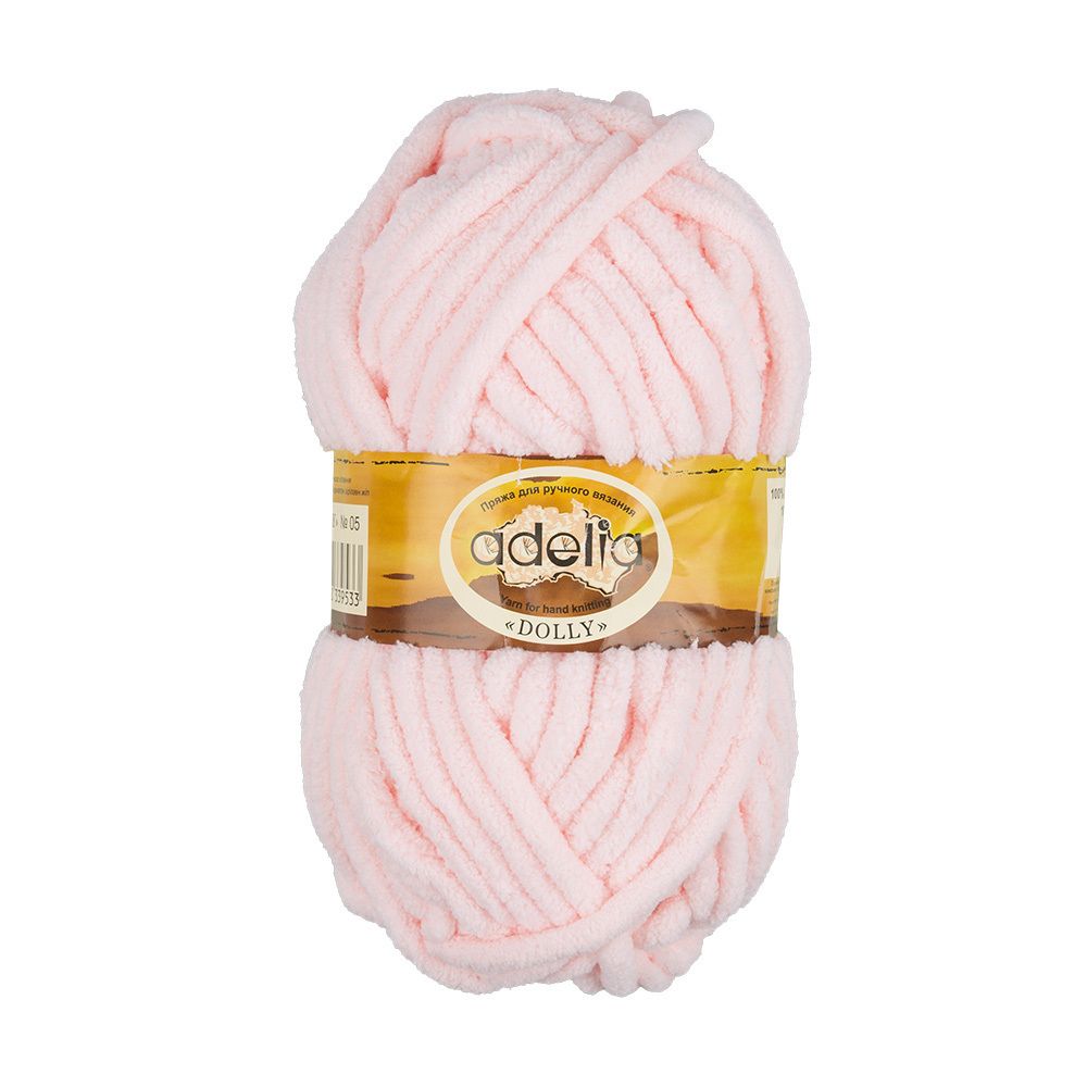 Пряжа Adelia Dolly / уп.5 мот. по 100г, 40м, 05 св.розовый Пряжа Adelia Dolly / уп.5 мот. по 100г, 40м, 05 св.розовый