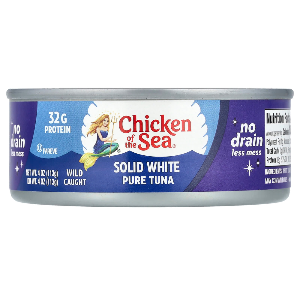 Chicken of the Sea, Цельный белый чистый тунец, 113 г (4 унции)