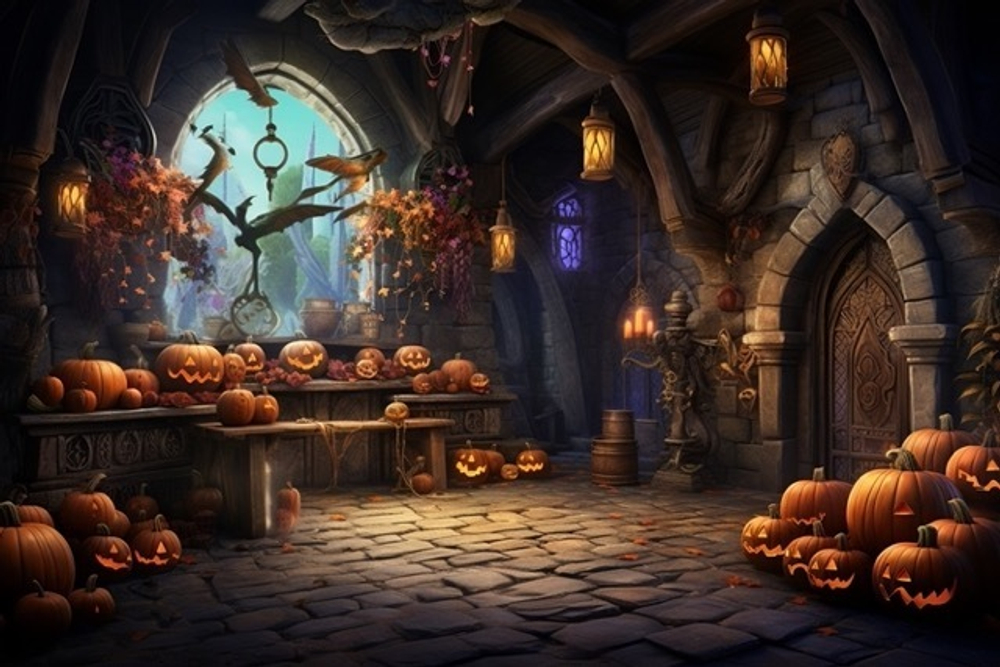 ТЫКВЫ HELLOWEEN фон неопреновый