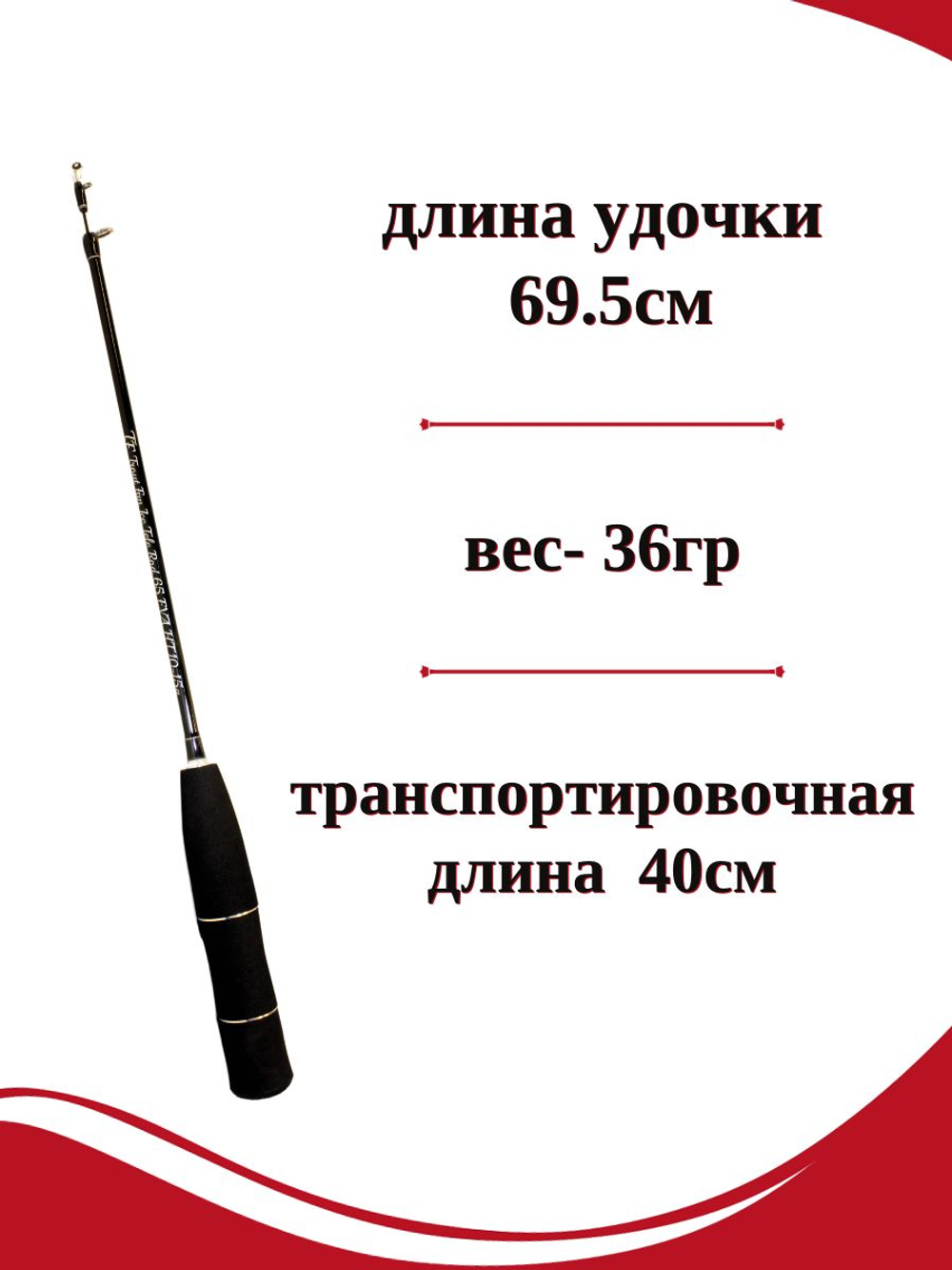 Блеснилка телескопическая для ловли форели Ice Tele Rod 65 Eva 15-25 гр