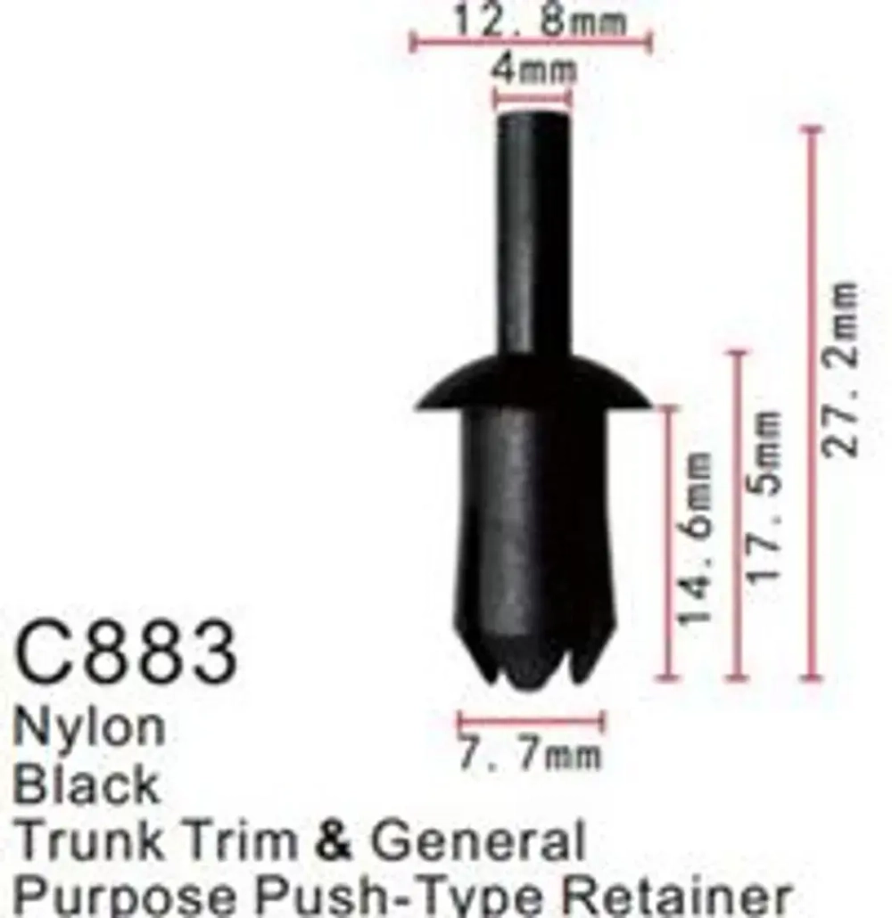 Клипса для крепления внутренней обшивки а/м Мерседес пластиковая (100шт/уп.) Forsage клипса C0883(Mersedes)